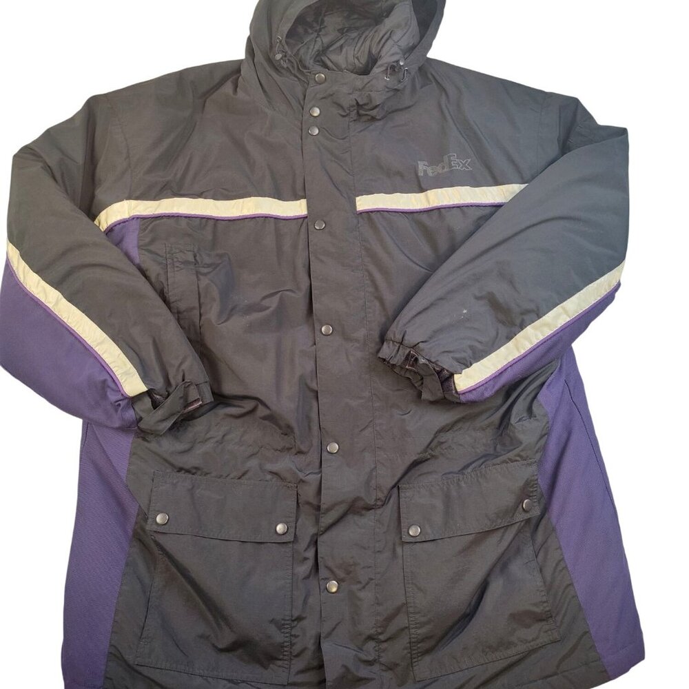 Fedex Stan Herman Primaloft Insulated Quilt Lined Hooded Parka Jacket